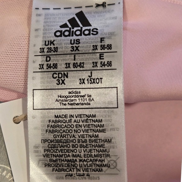 Adidas PWR MS PS Sports Bra Clear Pink Women's 3X Medium Support - Picture 8 of 12
